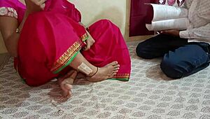 Indian teacher grabs student's big cock from pocket while looking for cigarette and gets fucked