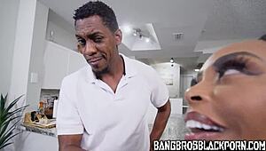 Black milf gets banged after a massage - ebony porn