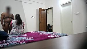 i gived blowjob and fucked my wife hard while maid cleaned