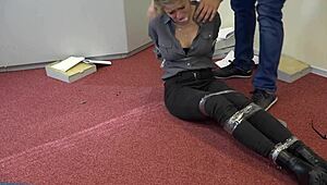 Teen Violet Haze Bound In Bondage As Real Estate Agent!