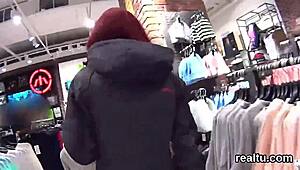 flawless czech cutie gets teased in the hypermarket and filmed in pov