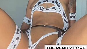 Serenity love masturbates with toys in ebony solo compilation