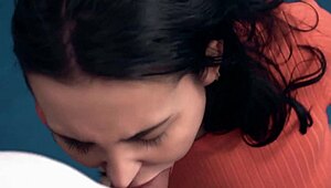 Slovakian babe Freya Dee roommates के huge cock को sucks और fucks करती है hostel में