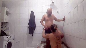 real amateur couple fucking in the bathroom 😏