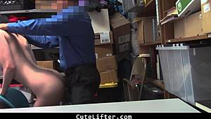 LP officer catches teen burglar redhanded and punishes her with hardcore fucking