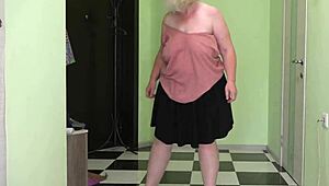 Mature MILF in Stockings Jumps Rope Shakes Big Boobs and Fat Booty Saggy Tits Bounce Fetish