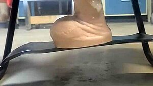 Big hankeys rides dildo on bouncy sex chair 😍