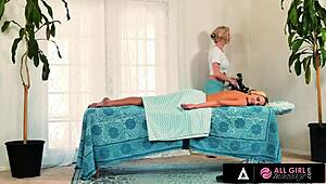 All Girl Massage - Hot Scissoring Session Between Sexy Masseuse Serene Siren And Her Client Kenna James