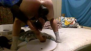 I got into anal with a huge muscular guy using dildos and toys at home.