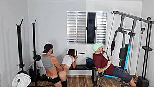 Wife cheats in gym, fucking cuckold from behind.