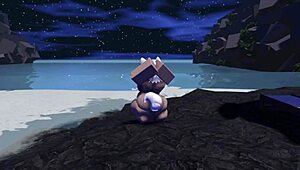 Roblox slut caught and intensely used on public beach