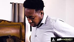 Naughty teen 18+ Brookehaze fucks her black stepdad for practice.