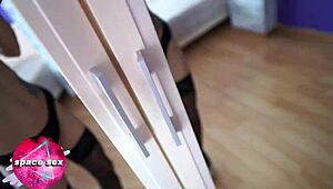 Babe In Stockings Masturbate Pussy And Cum On Feet - Hot Solo!