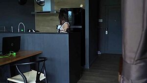 Housemaid catches me masturbating and offers help for extra fee!