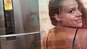 Homemade betrayal in marital bed with athletic latina amateur. She gives blowjob and flashes big natural tits.