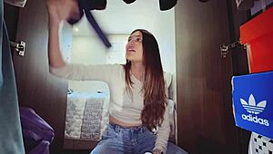 Maria intensely deceives her stepbrother with wet pussy kisses