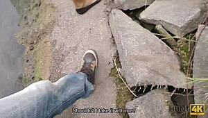 This guy needs cash so he lets stranger fuck liliane outdoors 😈