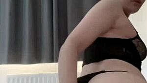 British girl enjoys solo toy play