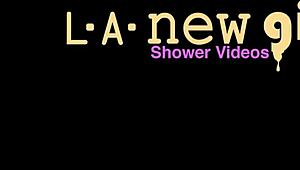 gorgeous teen blonde took a shower after photoshoot