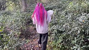 Outdoor forest rough sex spanks teen pussy fucked cum in mouth squirted