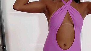 Homemade betrayal in marital bed with athletic latina amateur. She gives blowjob and flashes big natural tits.