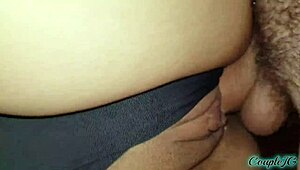 She teases her pussy up close, then receives a cumshot right on it