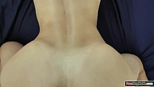 Mature stepmom eagerly deepthroats her stepson's massive cock in POV.