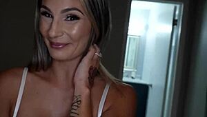 milf gives blowjob to daddy on fathers day