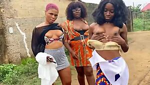 hot ebony tries first time eating pussy with lesbian bestie