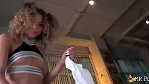 Allie addison teases with panties before passionately riding daddy's huge cock