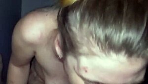 Wife Gives Deepthroat Blowjob To Husband