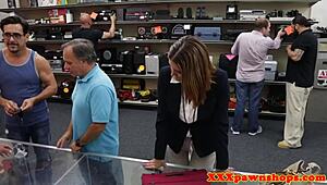 Want to see a busty office babe trade pussy for cash on hidden cam?