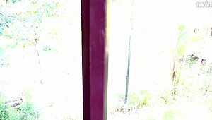 fit couple relaxes in public bath together