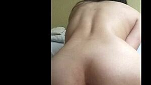 amateur sits on dildo for anal play