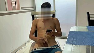 I discover my horny stepbrother masturbating and offer to help.