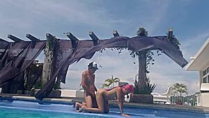 This happens when your cousin doesn't wear a swimsuit at the pool.