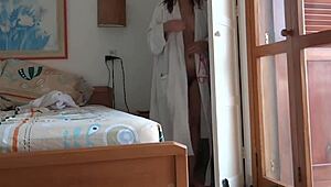 on the beach i record my stepmother getting dressed after fucking...