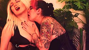 Arya Grander and Dredda Dark indulge in passionate lesbian milf encounters with intense pussy eating and orgasms