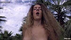 The rich old man with a big belly doggies his skinny nympho girlfriend passionately.