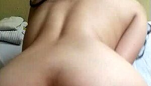 amateur sits on dildo for anal play