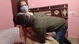 Teacher and student explore indian college videos in bedroom setting