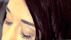 an elegant teen explores softcore pleasures with toys and fingering in a group setting