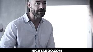 the big boobs brunette maid gets fucked hard by her angry boss in the office