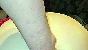 Red Thong Teases Big Ass And Pussy