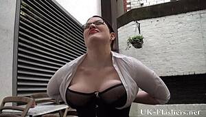 bbw babe alyss flashing pussy and masturbating in public