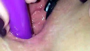 the wet wife enjoys lesbian masturbation in her private moment.