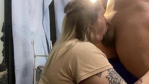 Latina slut deepthroats technician's cock to pay the bill