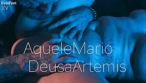 Dirty old man fucking my feet and pussy!