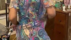 Anna Maria, mature Latina, models her new sundress seductively