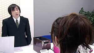 japanese teen 18+ secretary tricked into blowbang and bukkake by guys in uncensored jav